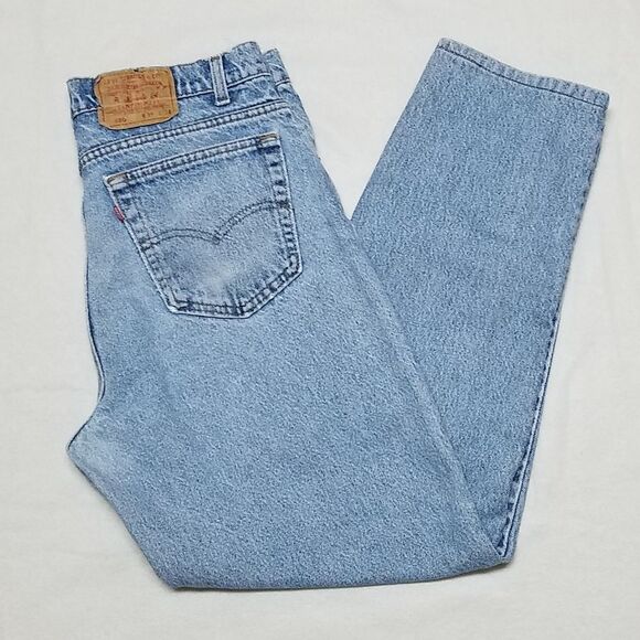 VINTAGE 1991 Levi's 550 Light Wash Distressed Trashed High Rise Grunge Jeans - Picture 6 of 16